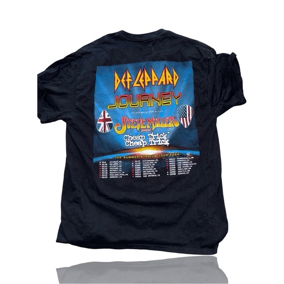 Def Leppard: Cheap Trick: Journey: Steve Miller Band: Stadium Tour 2024 Tee: LG - Picture 2 of 5